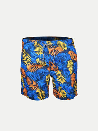 Men Blue Abstract  Printed Casual Shorts