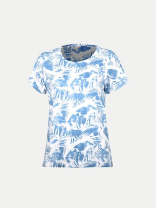 Women Blue Floral  Printed T-shirt