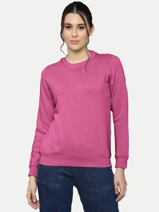 Women Solid Dark Pink Pullover