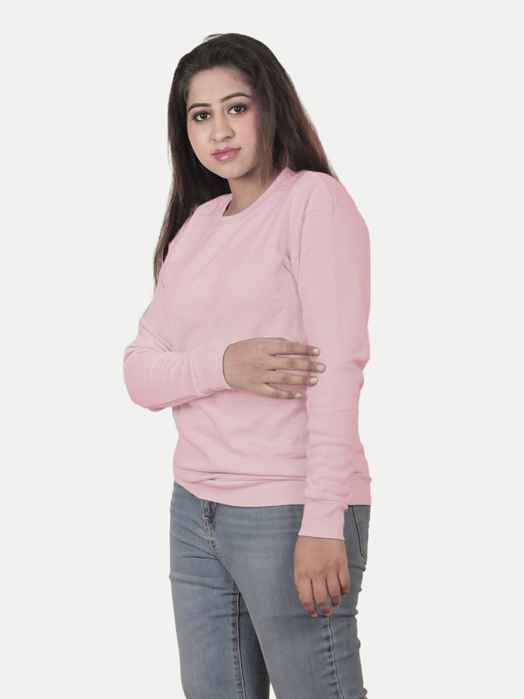 Women Solid Light Pink Pullover