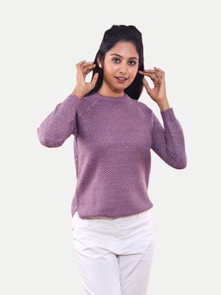 Women Lilac Lurex Pullover