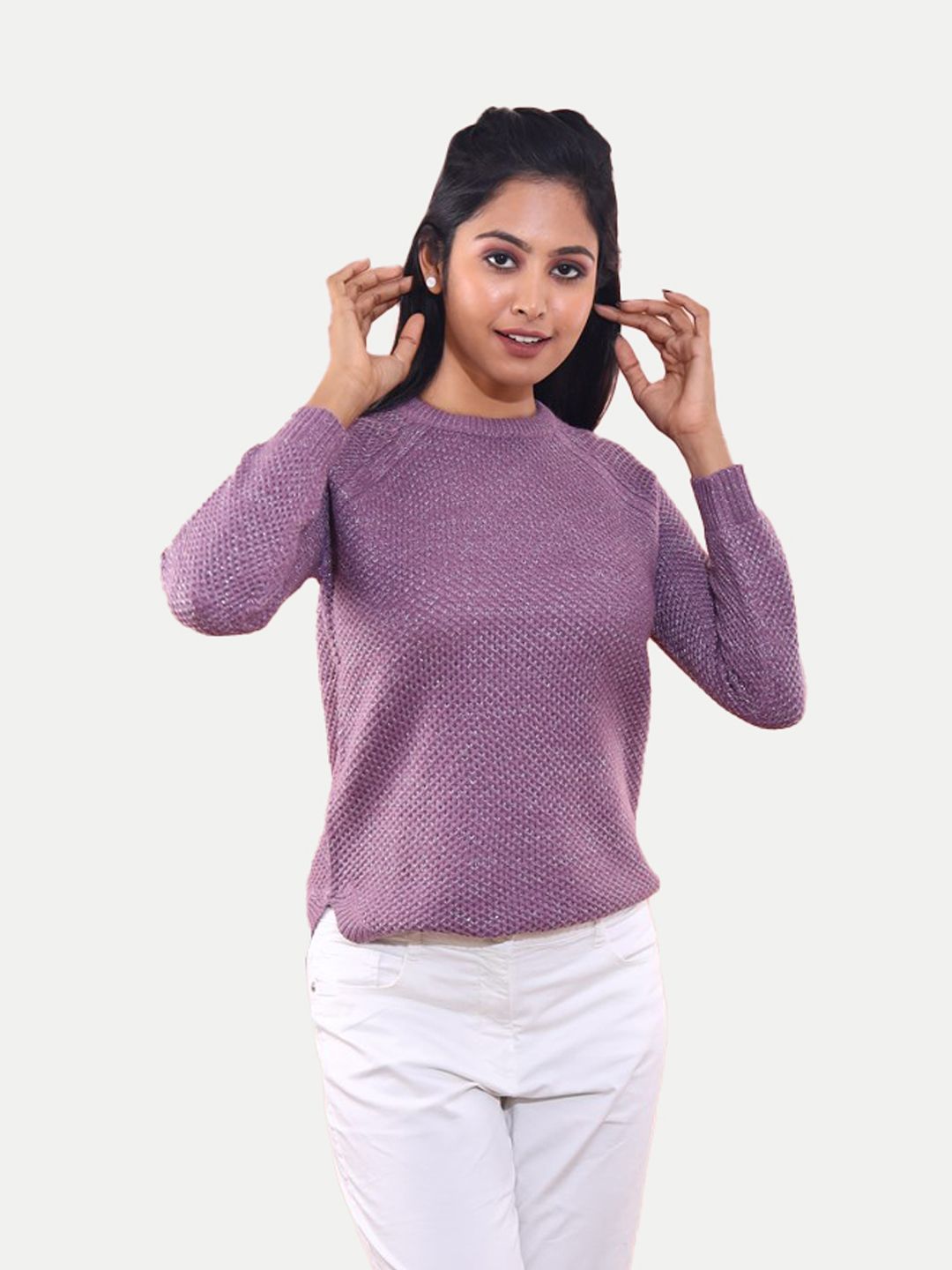 Women Lilac Lurex Pullover