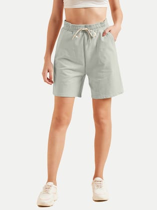 Womens Grey  Solid  Shorts