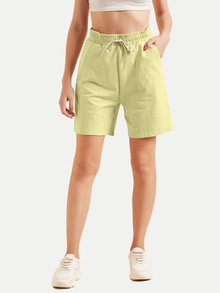 Womens Apple green  Solid  Shorts