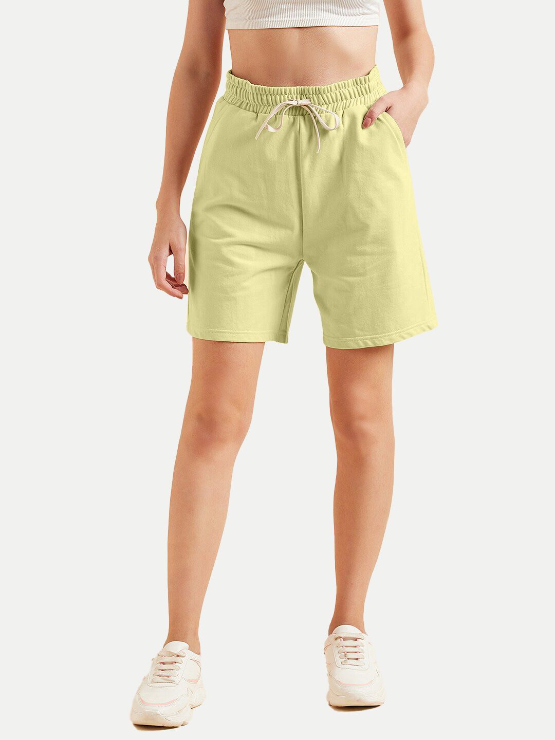 Womens Apple green  Solid  Shorts