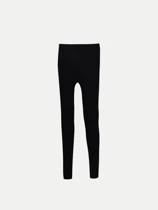 Womens Black solid leggings