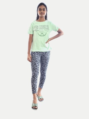 Women Blue  Printed  Leggings