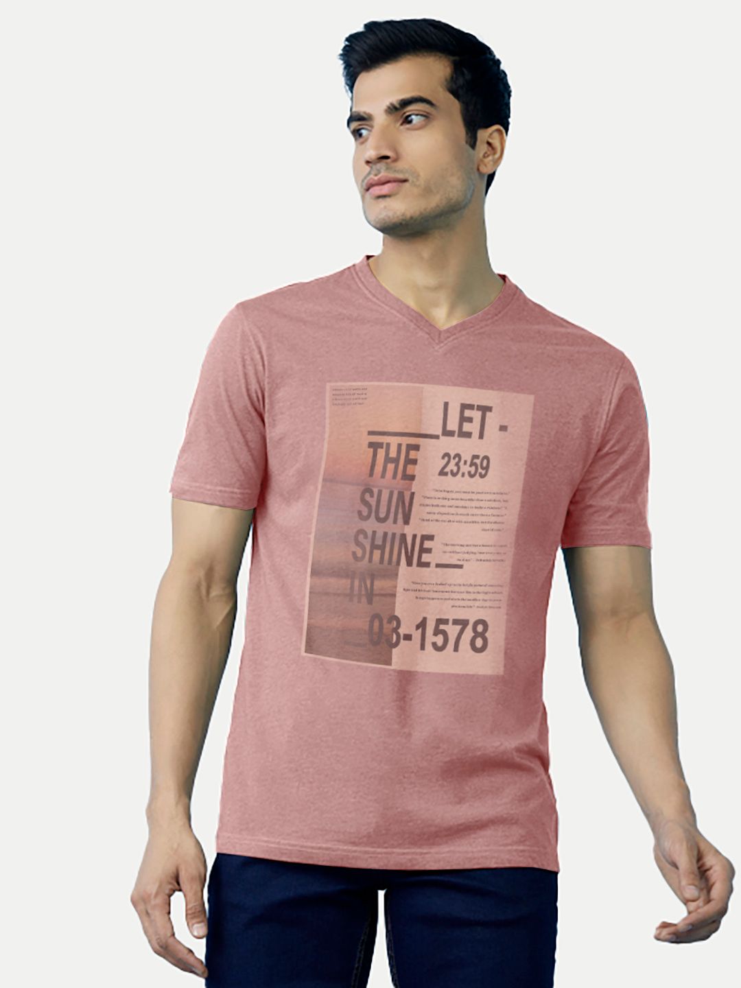 Men Coral Digital Printed Cotton T-shirt