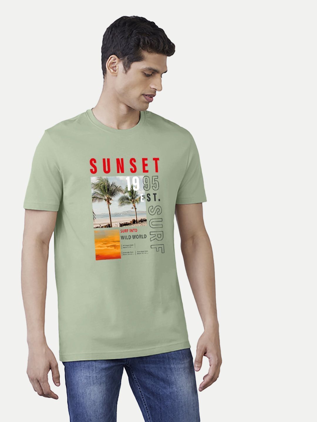 Men Pista Digital Printed Cotton T-shirt