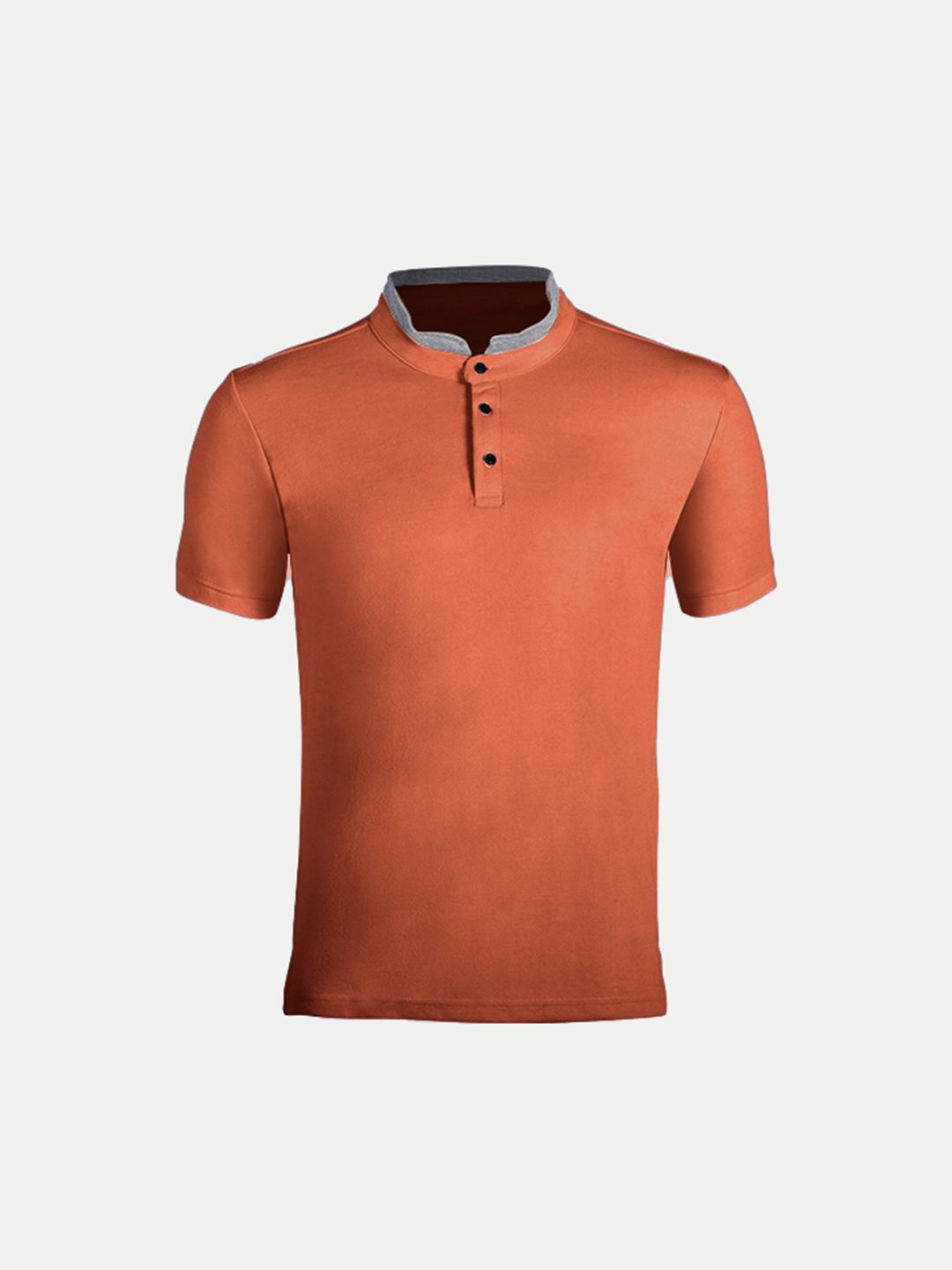 Men Rust Cotton Polo collared T-shirt