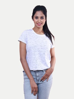 Women Blue Printed Half Sleeve T-shirt