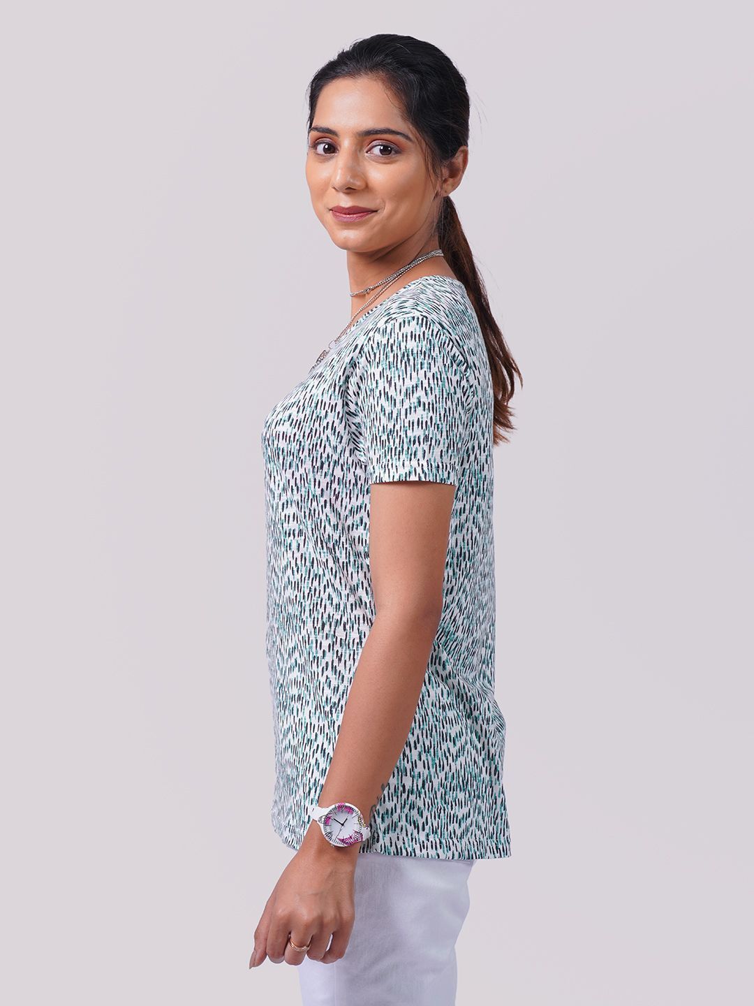Women Blue All Over Printed Top