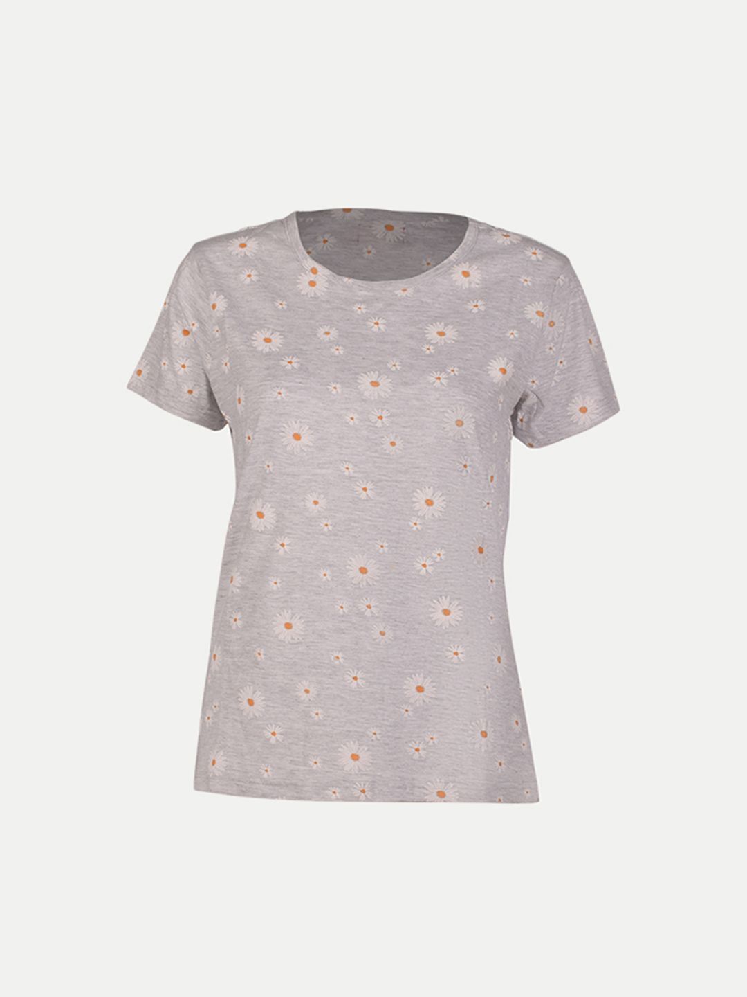 Women Light Grey All Over Printed T- Shirts