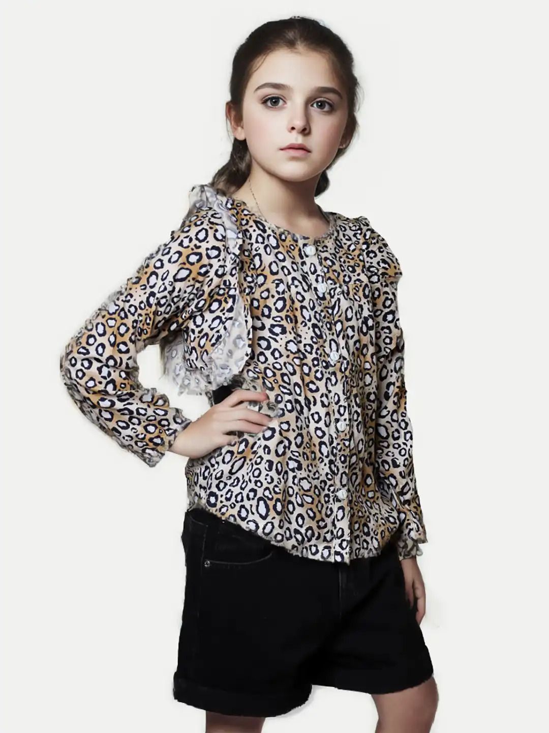 Teen Girls Multi color AOP Printed Dress