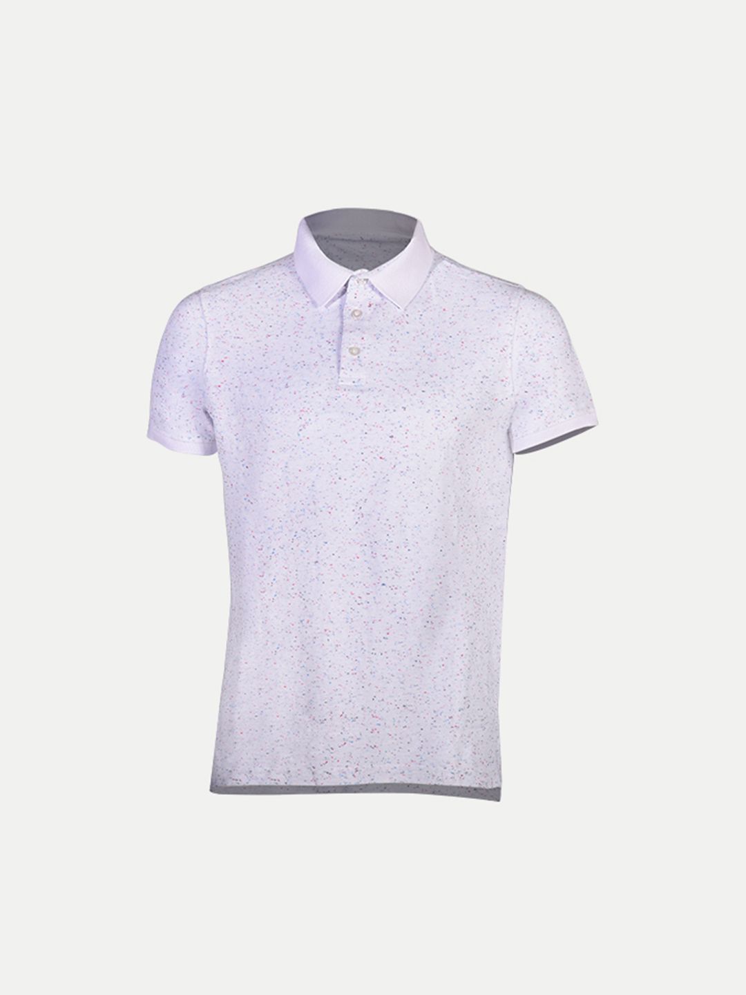 Mens White Cotton All Over Print Polo T Shirt