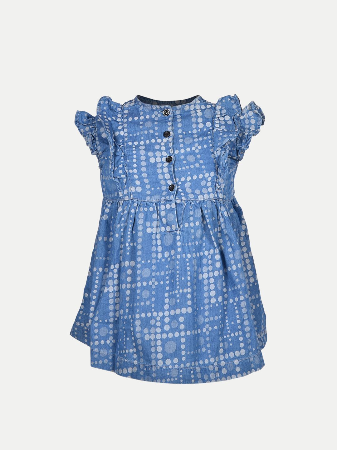 Teen Girls Blue Checkered Print Dress