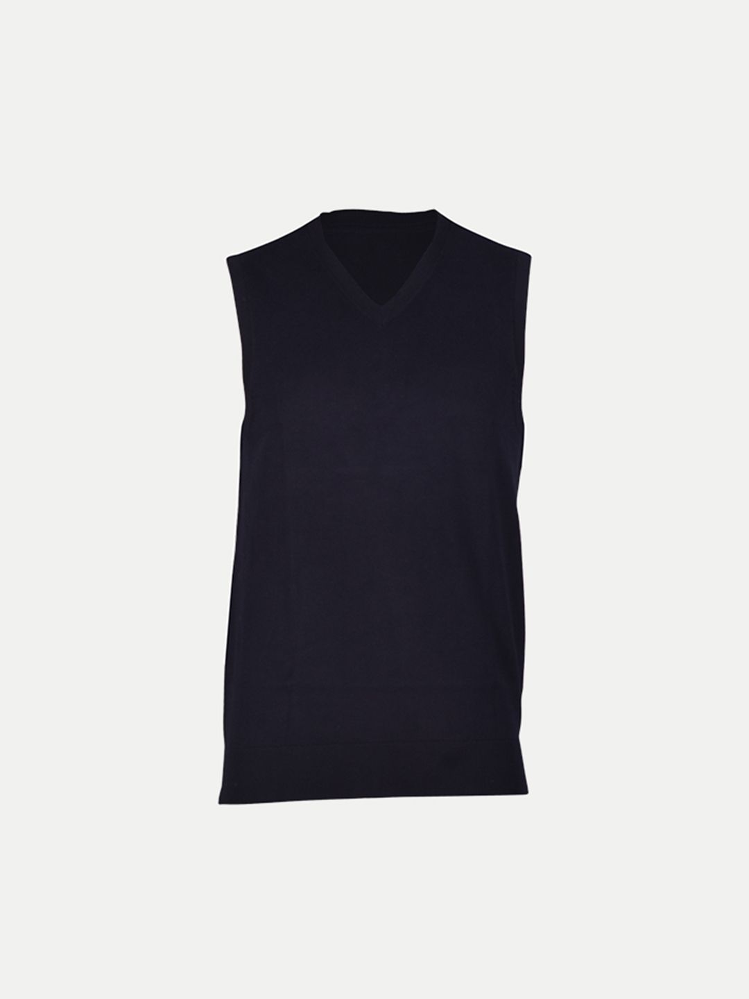 Mens Solid Navy V Neck Sleeveless Sweat