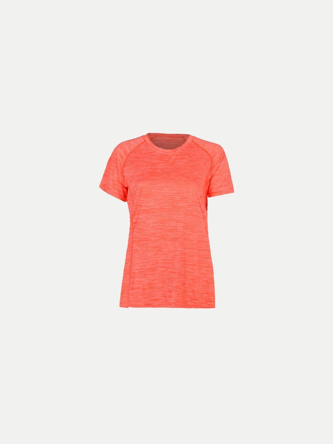 Women Light Orange Half Sleeve Crew Neck T-shirt