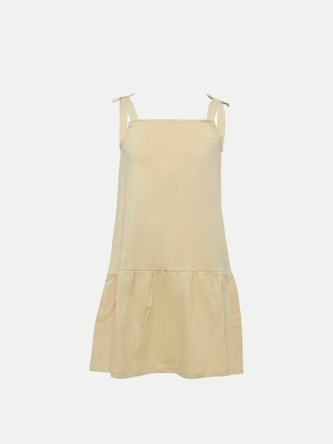 Teen Girls Beige Splid Slip-dress