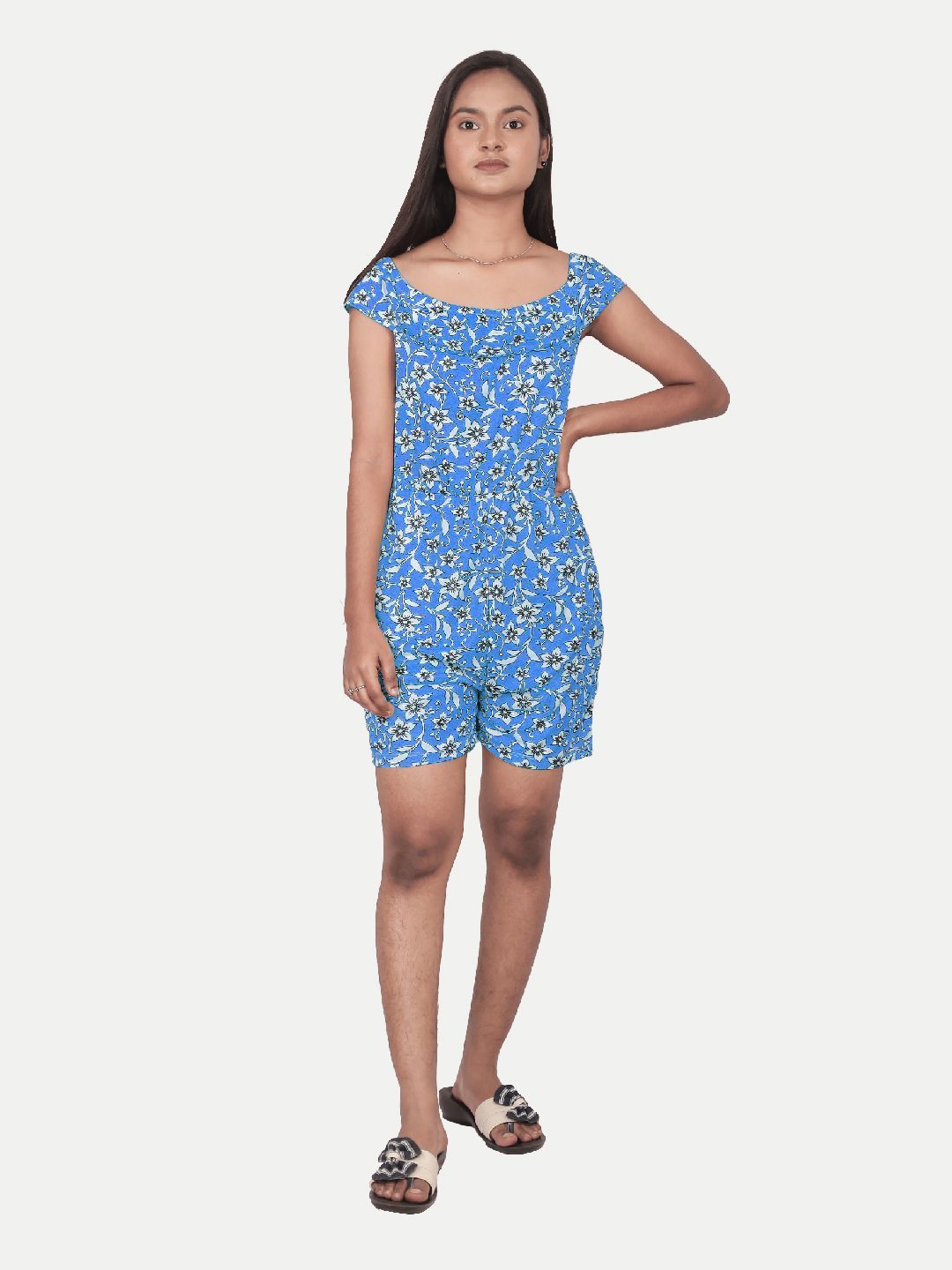 Teen Girls Blue Floral Dresses