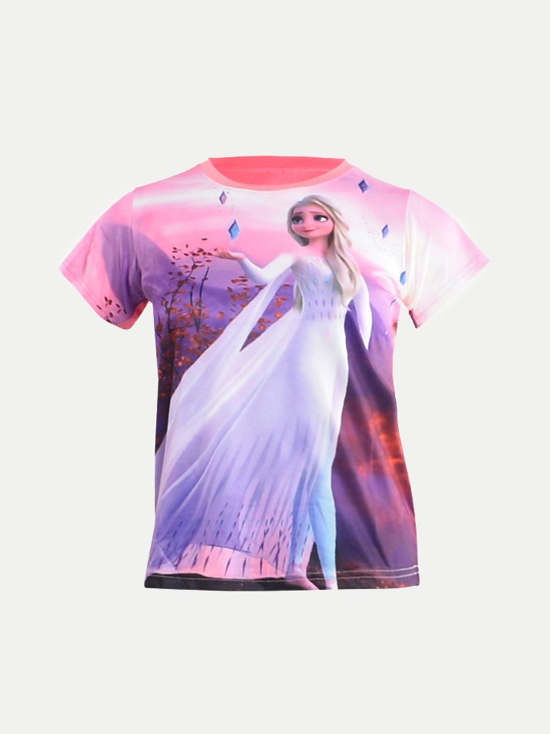 Teen Girls Pink Graphic Printed Crew Neck T-shirt