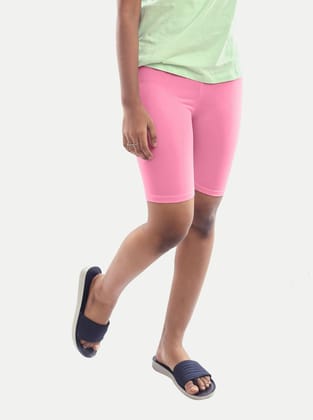 Teen Girls Light Pink Casual Shorts