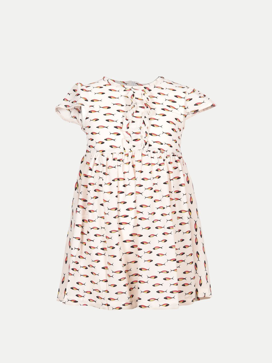 Teen Girls Silver All Over Printed Dress