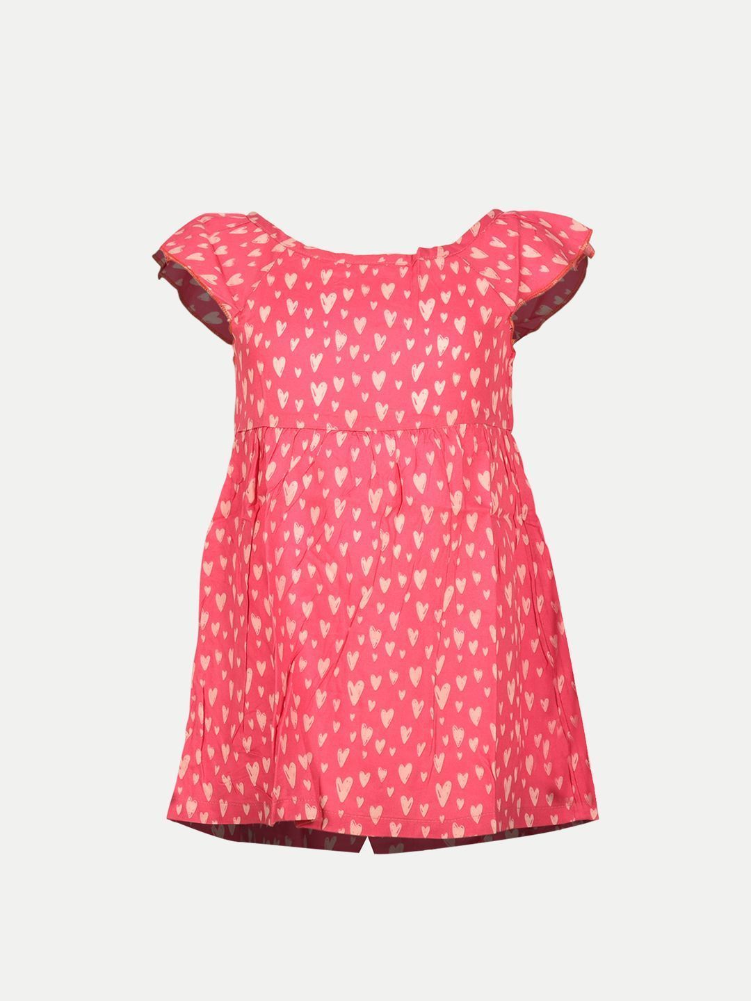 Teen Girls Tomato Red All Over Printed Dress