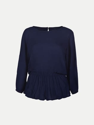 Teen Girls Navy Solid Dress