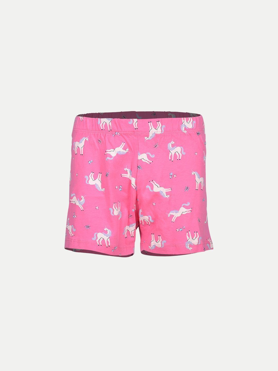 Girls Pink All-over Printed Lounge Shorts