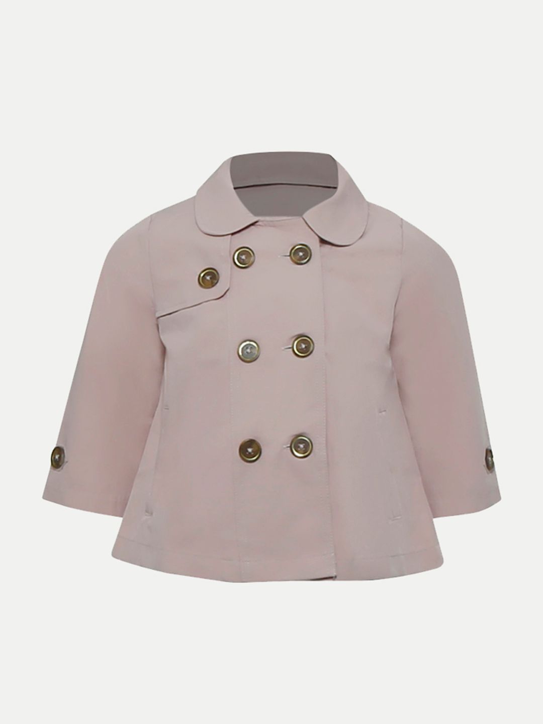 Girls Pink A-line Trench Jacket