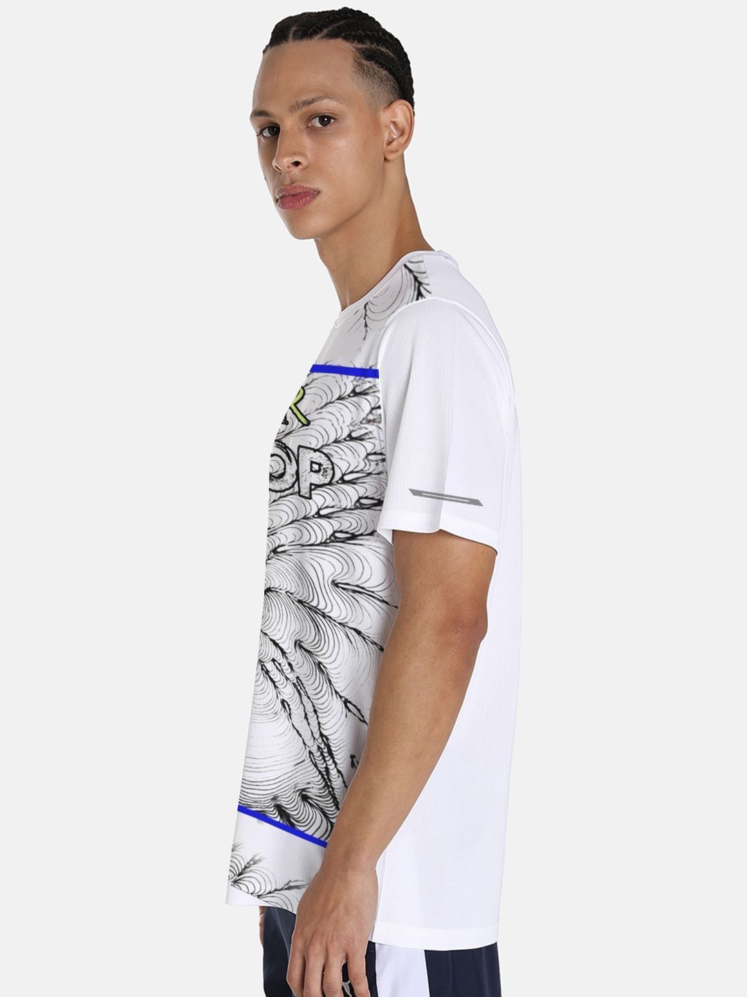 Men White Graphic Printed Crew Neck regular Fit T-shirt