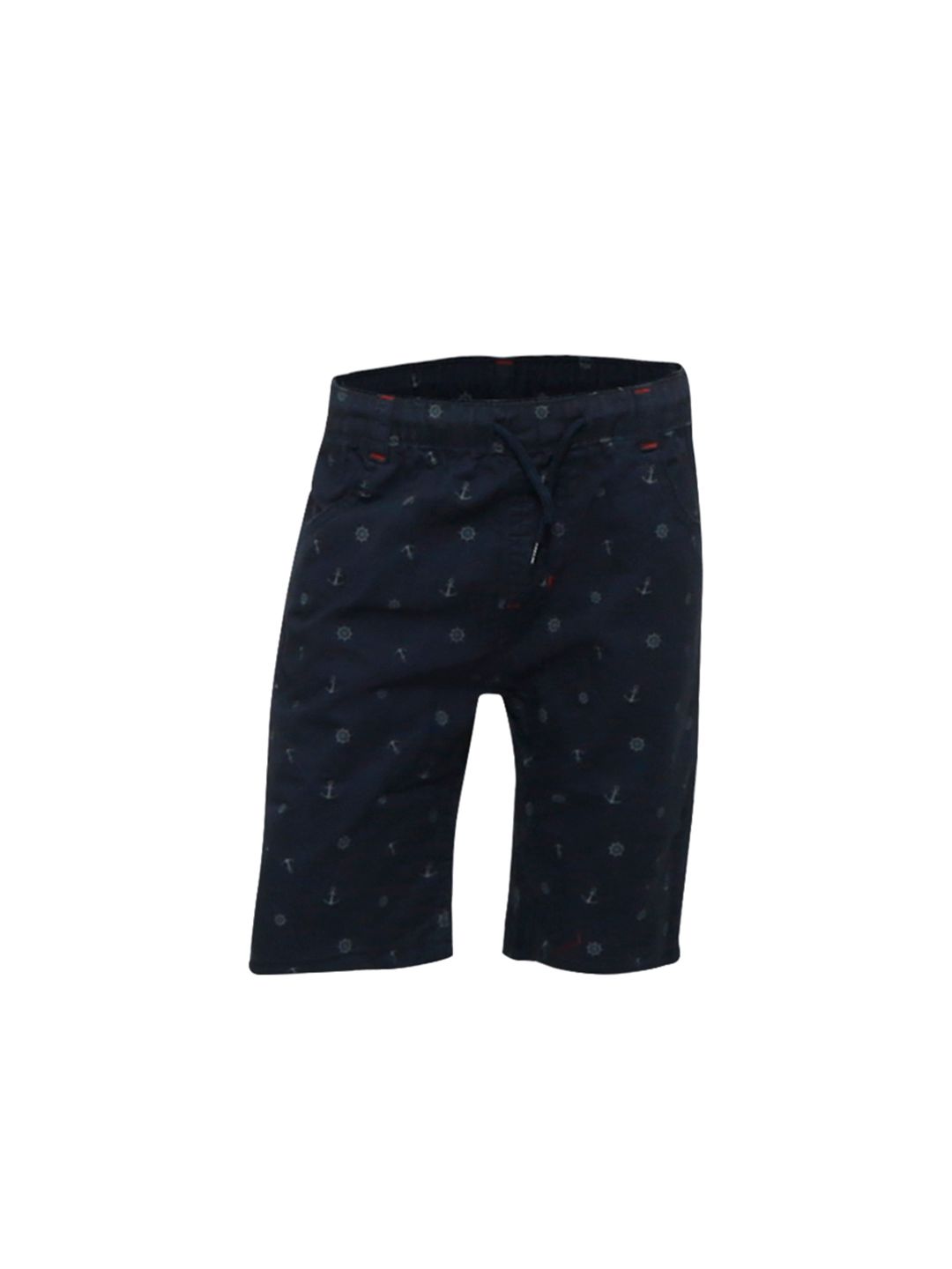 Boys Black Anchor Printed Shorts