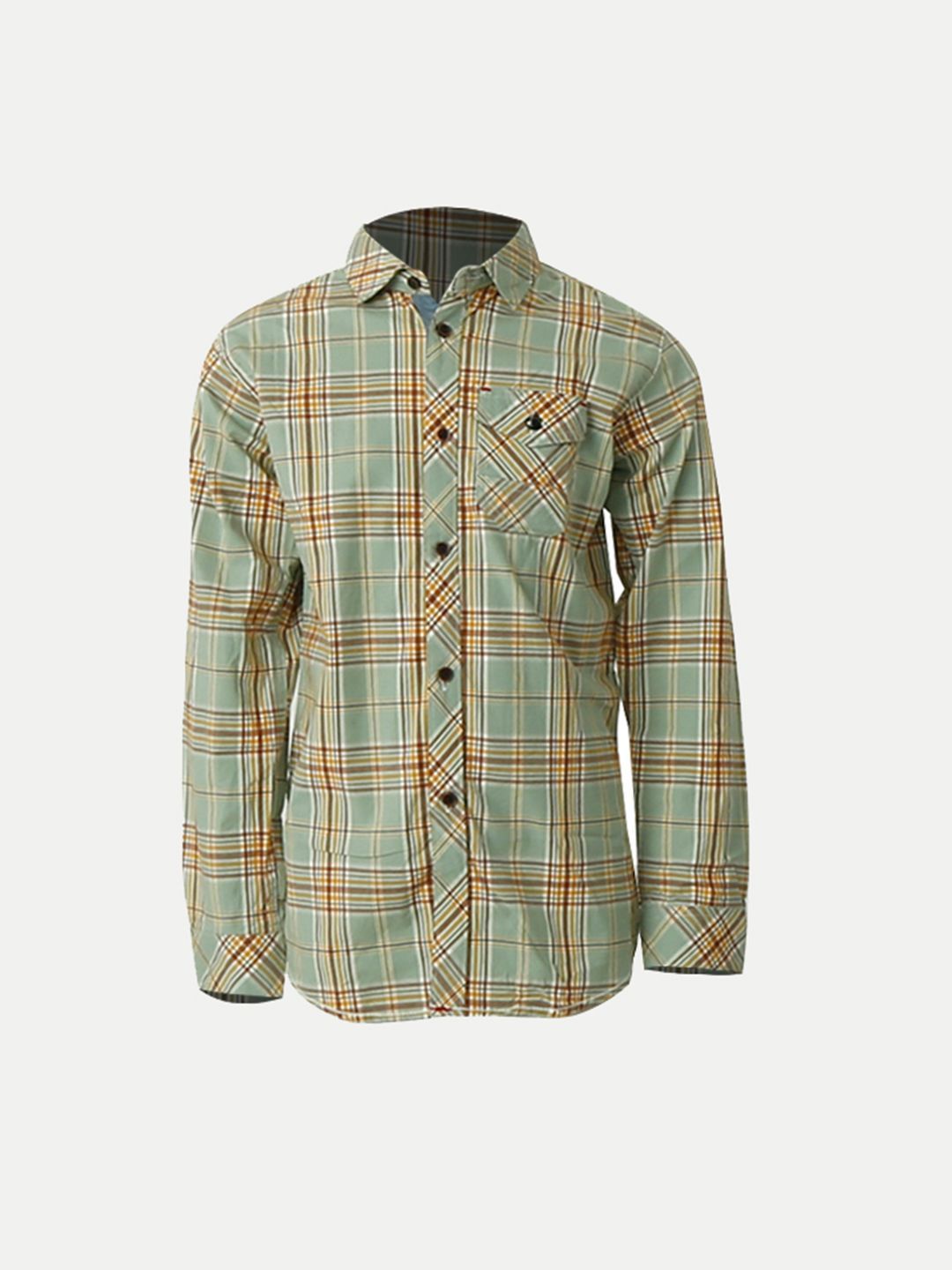 Boys Light Olive Checked Shirt