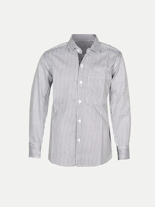 Boys Printed Casual Shirt- Grey Colour