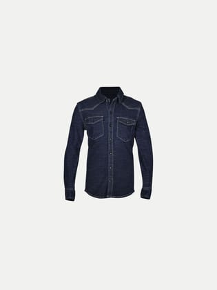 Boys Blue Mid-Washed Shirt