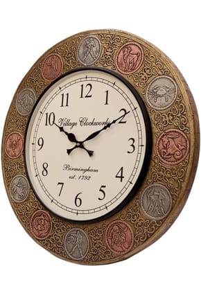 Nikhil Art Wood Numeric Number Wall Analog Clock Antique Hand Painted Clock For Bedroom Living Room Home And Office Nikhil Art Wood Numeric Number Wall Analog Clock Antique Hand Painted Clock For Bedroom Living Room Home And Office