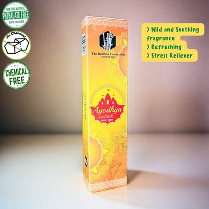 The Bamboo Connection | Ayodhya Incense Stick | Pakiza Fragrance | Phthalate free, Charcoal free, Chemical free | 100% Natural | Pack of 2