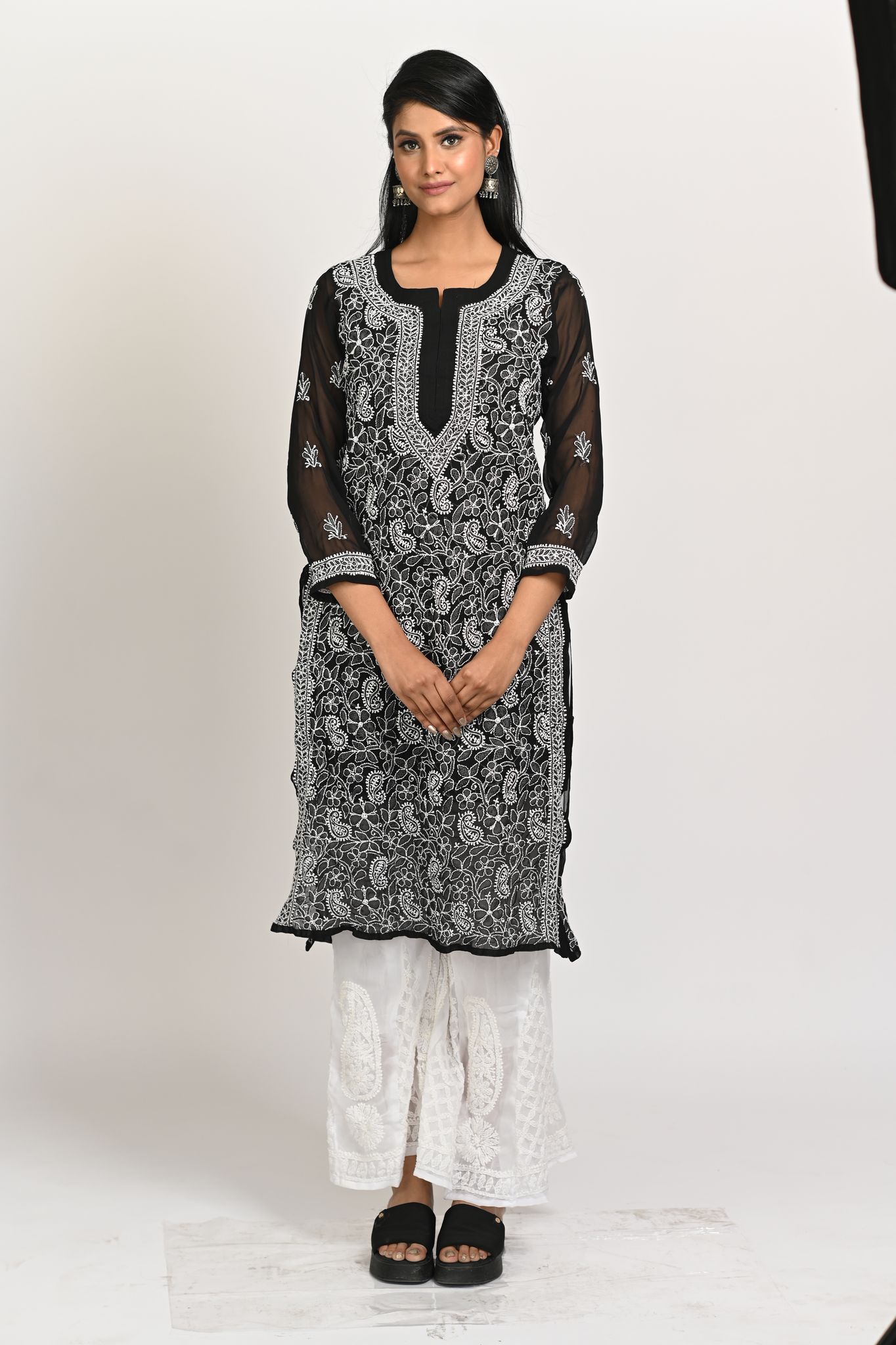 Roop Complete Front Embroidery Chikankari Kurti