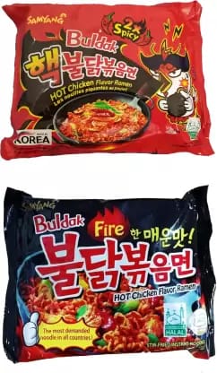 Samyang 2x Spicy & Stir Fried Hot Chicken Flavour Ramen Instant Korean Noodles Non-vegetarian (2 x 140 g) Samyang 2x Spicy & Stir Fried Hot Chicken Flavour Ramen Instant Korean Noodles Non-vegetarian (2 x 140 g)