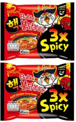 Samyang 3x Spicy Hot Chicken Flavour Instant Korean Noodles - 140 gm* 2 Pack (Pack of 2) Samyang 3x Spicy Hot Chicken Flavour Instant Korean Noodles - 140 gm* 2 Pack (Pack of 2)