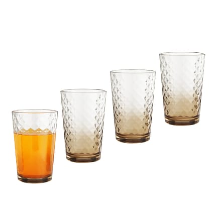 Yera Conical Glass Tumbler - 215 ml - Set of 4 for Kitchen | Water | Hot & Cold Drinks | Juice | Cocktail | Milkshake | Smoothie | Ideal for Home | Party | Restaurant | Gifting | Special Occasions
