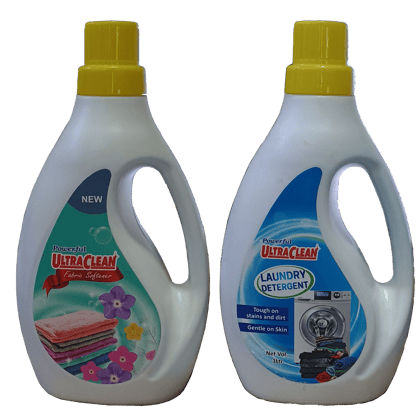 UltraClean Laundry Washing Detergent and Fabric Softener 1 Liter Each ( Pack of 2 ) Laundry Washing Detergent & After Wash Fabric Softener