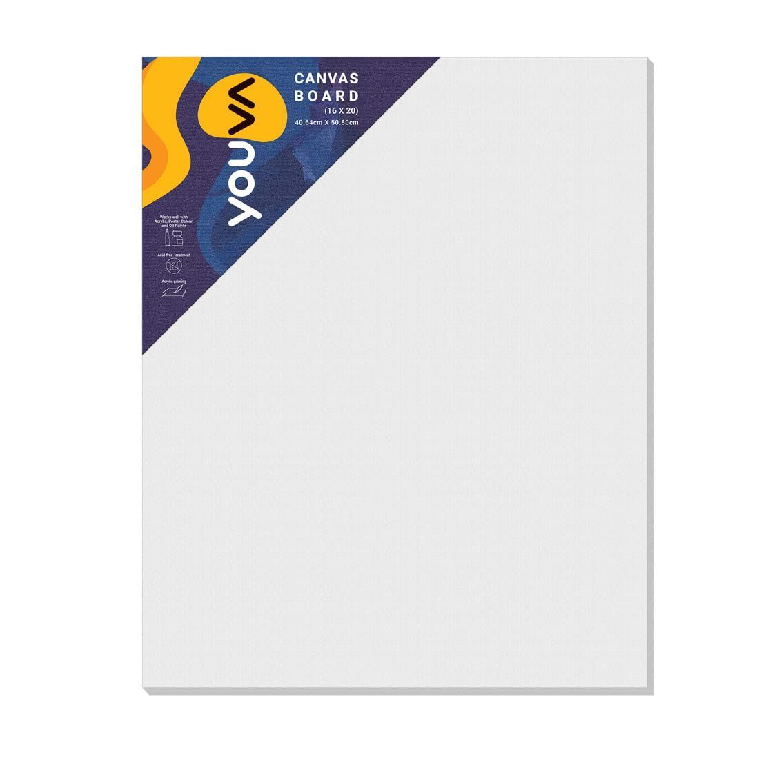 Navneet Youva | Primed Canvas Board for Acrylic and Oil Colour Painting | 16x20 inch | for Students and Budding Artists