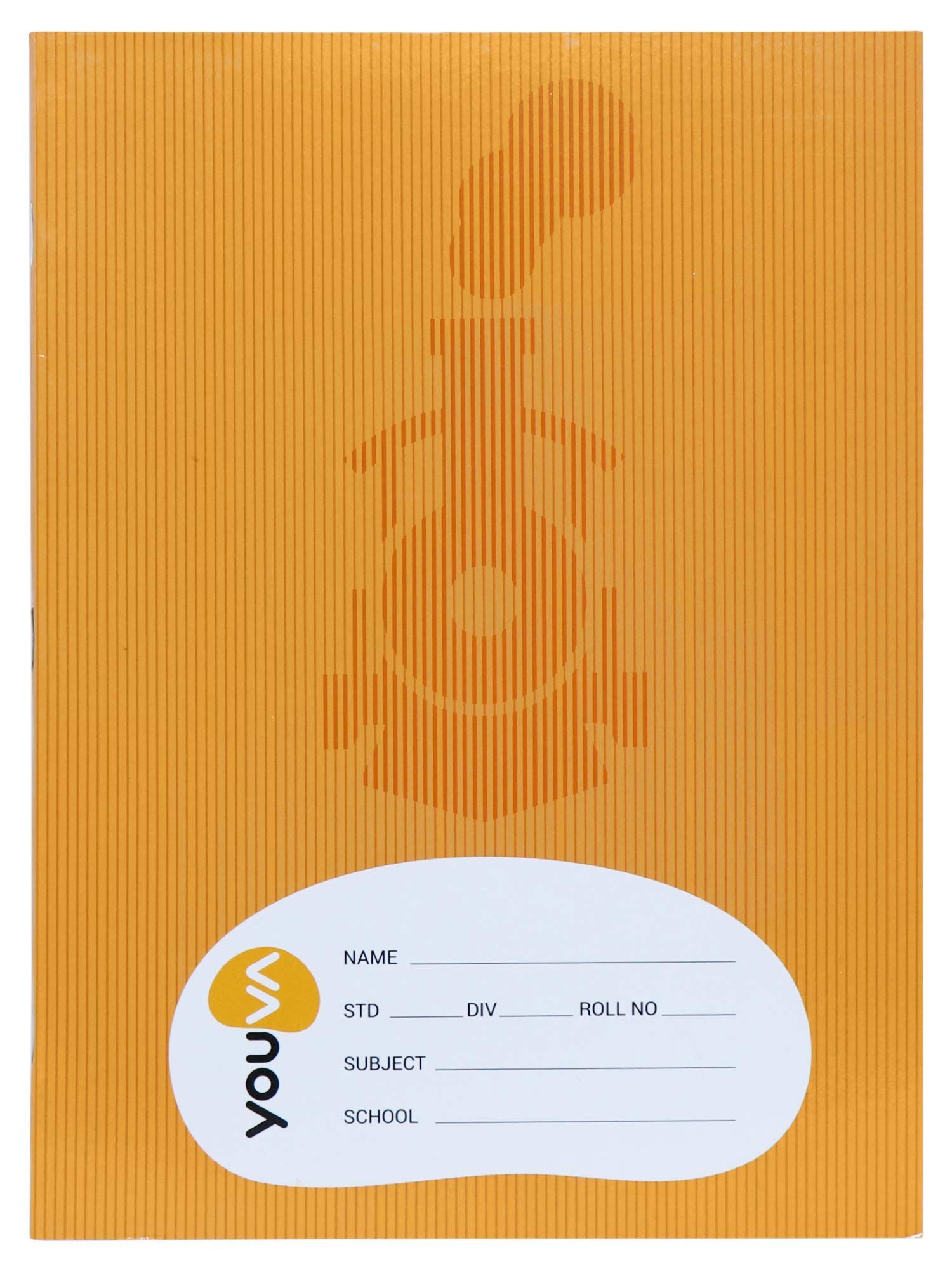 Navneet Youva Brown Note Book | Jumbo Size - 18x24 cm | Soft Bound | Medium Square | Pack of 12