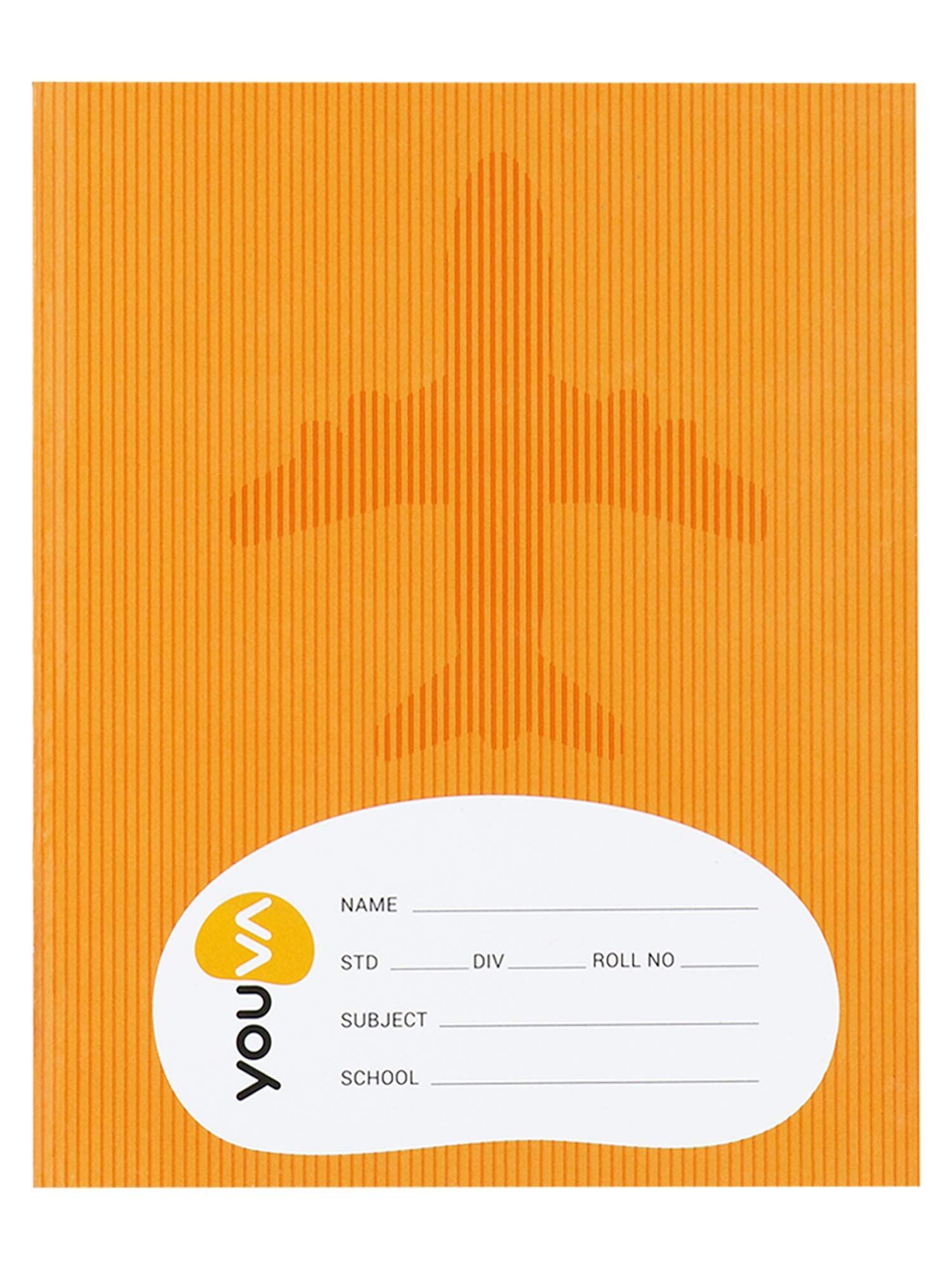 Navneet Youva | Full Bound | Brown Note Book | 15.5cmx18.8 cm |1 Side Red & Blue-1 Side Plain| 76 Pages | Pack of 12