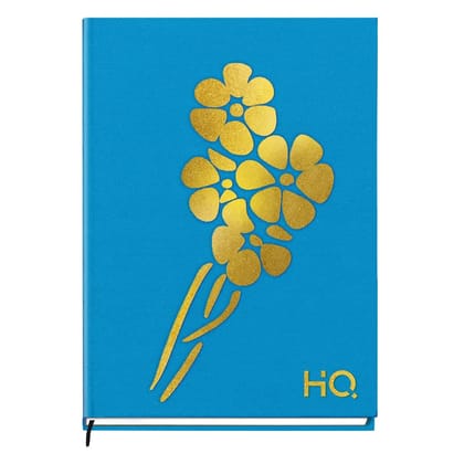 Navneet HQ | Flora Case Bound Note Book for Gifting and Personal Use | A5 (14.8 cm x 21 cm) | Single line | 192 pages | Blue