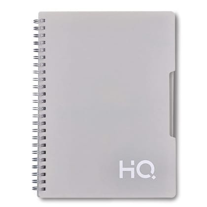 Navneet HQ | Single Subject Book - Grey with PP cover | For office and personal use | Wiro / Spiral Bound | Single Line | A5 Size - 14.8 cm x 21 cm | 160 Pages | Pack of 1
