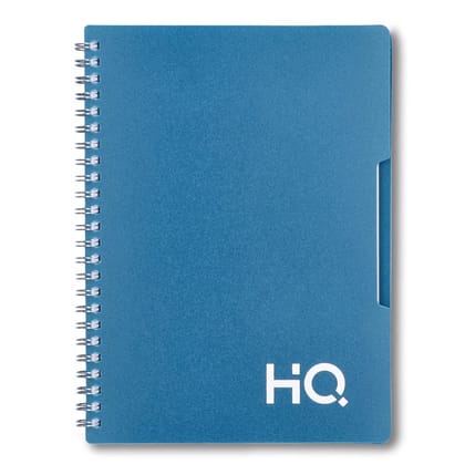 Navneet HQ | Single Subject Book - Blue with PP cover | For office and personal use | Wiro / Spiral Bound | Single Line | A5 Size - 14.8 cm x 21 cm | 160 Pages | Pack of 1