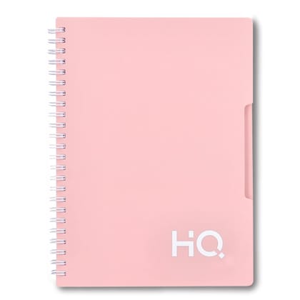 Navneet HQ | Single Subject Book - Salmon Pink with PP cover | For office and personal use | Wiro / Spiral Bound | Single Line | A5 Size - 14.8 cm x 21 cm | 160 Pages | Pack of 1